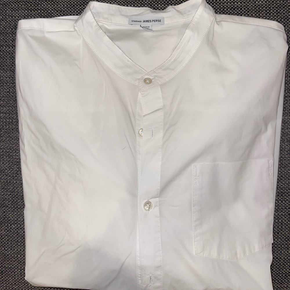 James Perse Men’s Standard Shirt in white. Size 2.